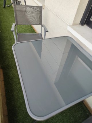 Conjunto mesa y sillas acero Emys
