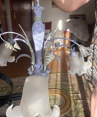 Lámpara de techo floral azul