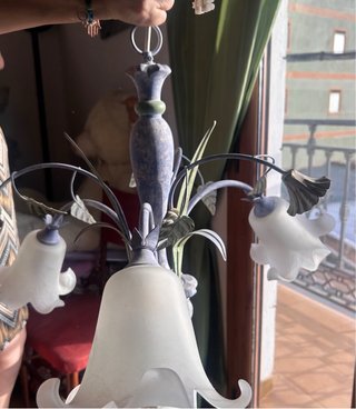 Lámpara de techo floral azul