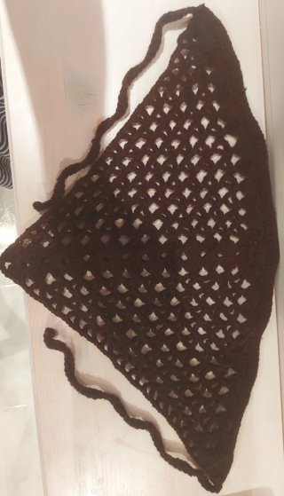 Bandana Crochet Algodón Marrón