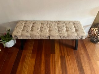 Banco tapizado estampado