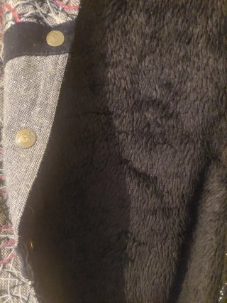 Abrigo invierno gris y rosa