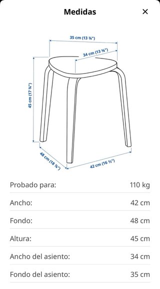 Taburetes Ikea Madera Blanca (2 unidades)