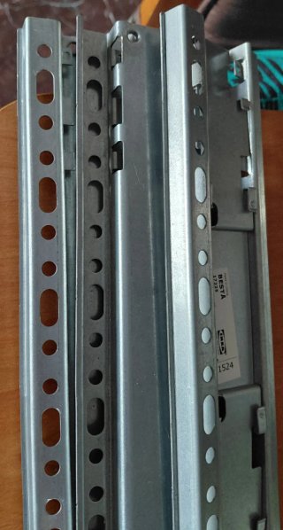 3 carriles montaje perforado acero galvanizado