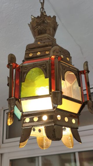 Lampara techo Farol Granadino Repujado Artesanal