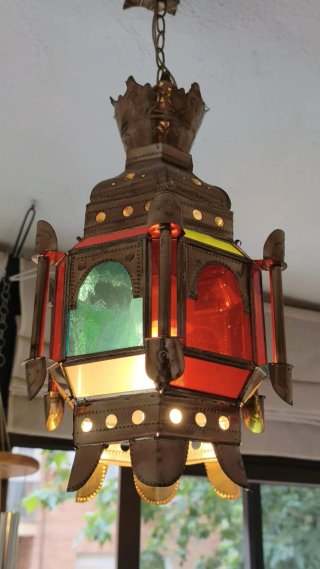 Lampara techo Farol Granadino Repujado Artesanal