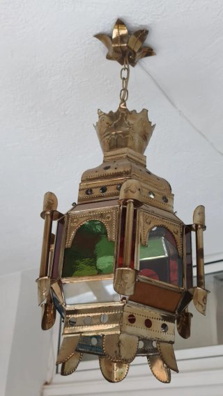 Lampara techo Farol Granadino Repujado Artesanal