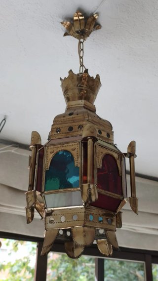 Lampara techo Farol Granadino Repujado Artesanal