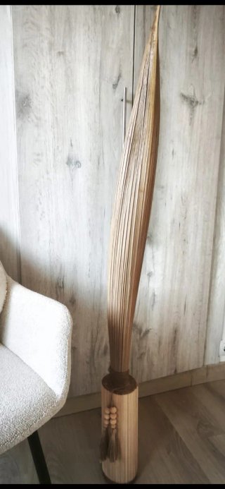 Lámpara artesanal hoja de palmera única