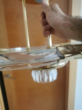 Lámpara de lágrimas dorada y cristal