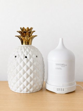 Difusor Piña Blanco y Dorado