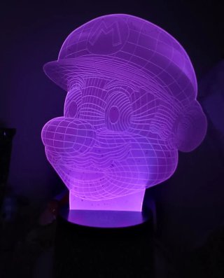 Lámpara LED Super Mario Ilusión Óptica
