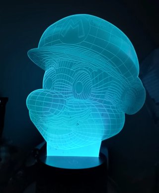 Lámpara LED Super Mario Ilusión Óptica