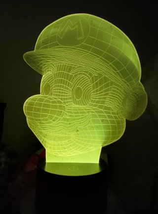 Lámpara LED Super Mario Ilusión Óptica