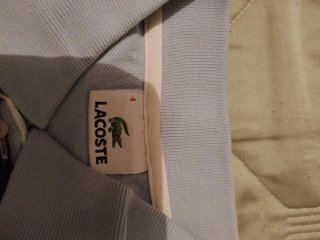 Polo Lacoste Rayas Hombre Azul Blanco