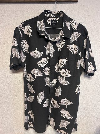 Camisa Hawaiana Rip Curl Negra Estampada