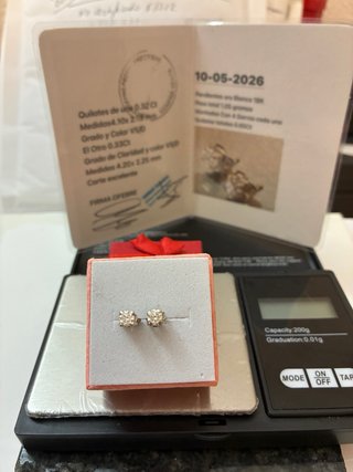Pendientes Oro 18k 0.65 Ct Diamantes Naturales