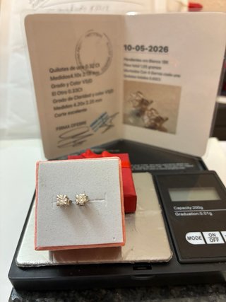Pendientes Oro 18k 0.65 Ct Diamantes Naturales