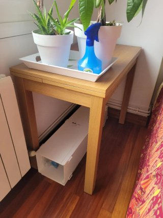 Mesa extensible madera Ikea 90x90