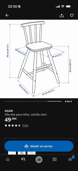 Silla infantil AGAM IKEA amarilla