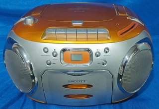 Radio Casete Portátil CD Scott Naranja/Plata