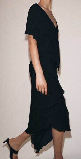 Vestido Asimétrico Zara ZW Collection Negro