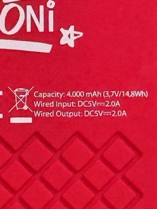 Power Bank Solare METMAXX 4000 mAh Rosso