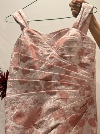 Conjunto Vestido y Chaqueta MARFIL Rosa