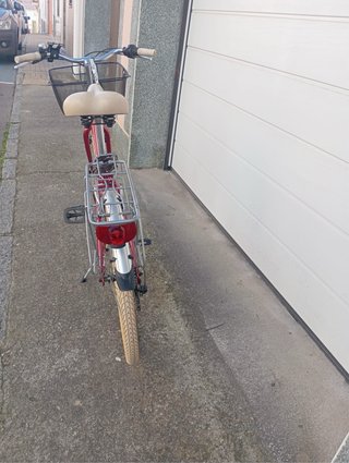 Bicicleta Paseo Vintage Roja Cesta