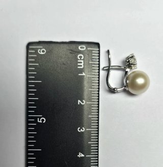 Pendientes Oro 18kt con Diamantes y perlas