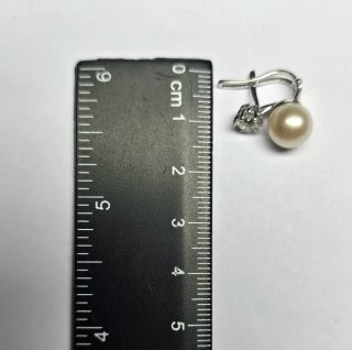 Pendientes Oro 18kt con Diamantes y perlas