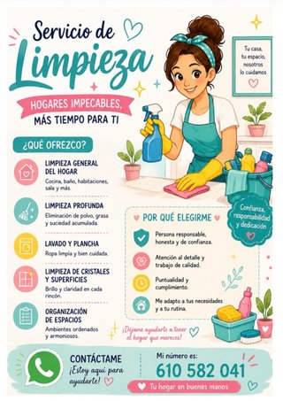 Limpieza de casas, responsable y de confianza.