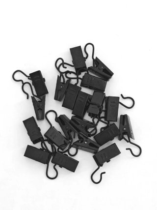 Set 20 Mini Mollette Metalliche Nere