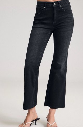 Jeans D78 tiro alto flare cropped