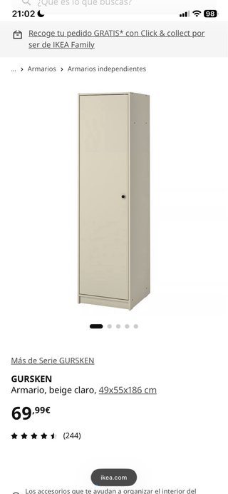 Armario GURSKEN Ikea Beige
