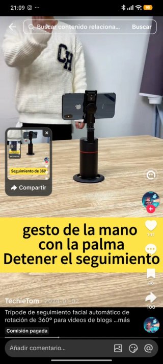 Trípode seguimiento facial con mando