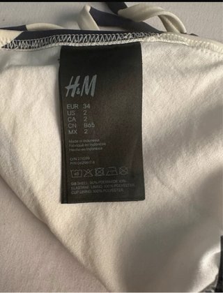 Traje de baño bikini rayas azul y blanco Talla S
