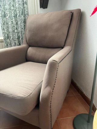 Butaca marrón topo tela