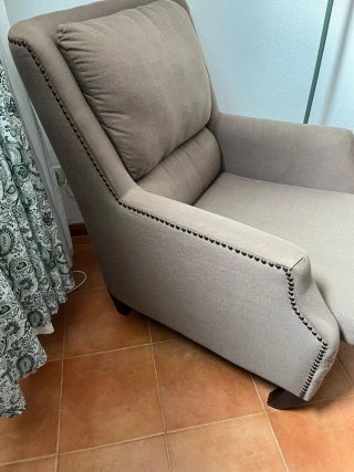 Butaca marrón topo tela