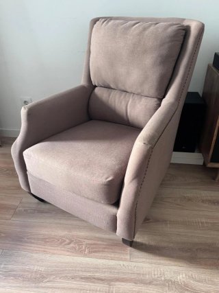 Butaca marrón topo tela