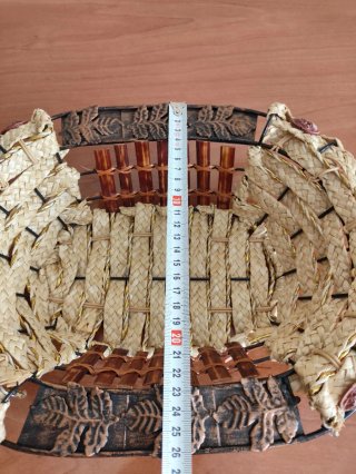 Cesta Decorativa Mimbre y Metal