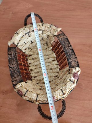Cesta Decorativa Mimbre y Metal