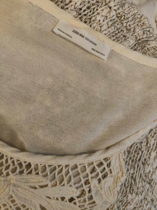 Jersey Zara Manga Corta Encaje Talla M
