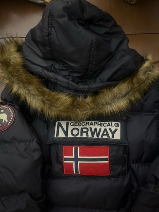 Abrigo Geographical Norway Azul/Rojo, talla 16