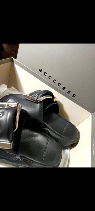 Sandalias 4ccccees Talla 39 Negras Hebilla platead