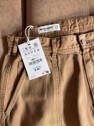 Pull&Bear Pantalón Carpenter Beige Talla 40