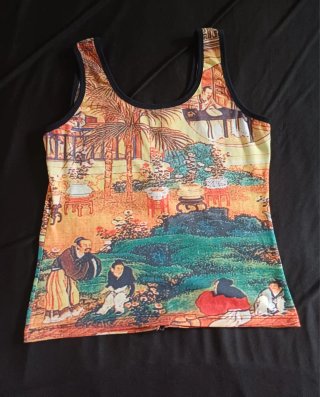 Camiseta sin mangas con cremallera y estampado