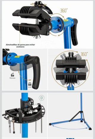 Soporte Reparación Bicicleta Azul