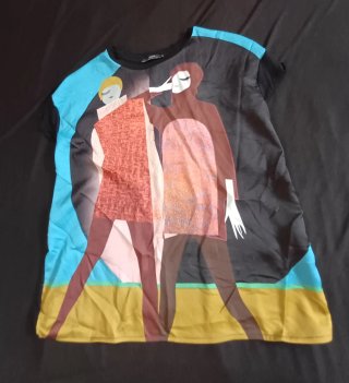 Blusa Zara Talla L Estampado Figuras