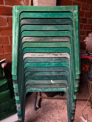 Mesas plegables de plástico gris